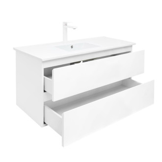 Kúpeľňová skrinka s umývadlom SAT B-Way 99x50x45 cm biela lesk BWAY2100WU4B2