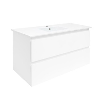 Kúpeľňová skrinka s krycou doskou SAT B-Way 99x50x45 cm biela lesk BWAY2100WU4BI