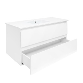 Kúpeľňová skrinka s krycou doskou SAT B-Way 99x50x45 cm biela lesk BWAY2100WU4BI