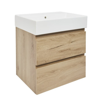 Kúpeľňová skrinka 2 zásuvková s umývadlom SAT B-Way 59x50x45 cm dub mat BWAY260OAKU2BI