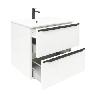 Kúpeľňová skrinka s umývadlom Naturel Nobia 60x60x46 cm biela lesk NOBIA60ZBL