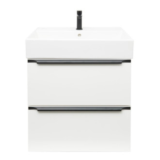 Kúpeľňová skrinka s umývadlom Naturel Nobia 60x60x46 cm biela lesklá lesk NOBIA60ZBLSAT