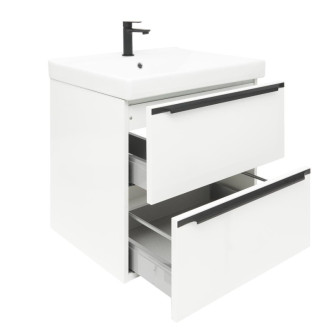 Kúpeľňová skrinka s umývadlom Naturel Nobia 60x60x46 cm biela lesklá lesk NOBIA60ZBLVER