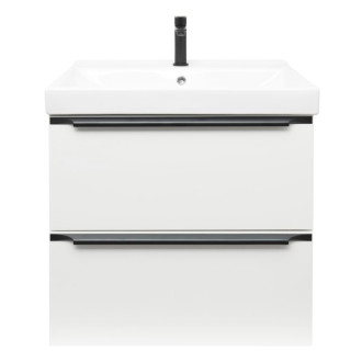 Kúpeľňová skrinka s umývadlom Naturel Nobia 60x60x46 cm biela lesklá lesk NOBIA60ZBLVER