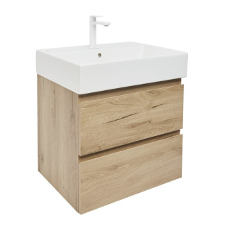 Kúpeľňová skrinka 2 zásuvková s umývadlom SAT B-Way 59x50x45 cm dub mat BWAY260OAKU2BBI