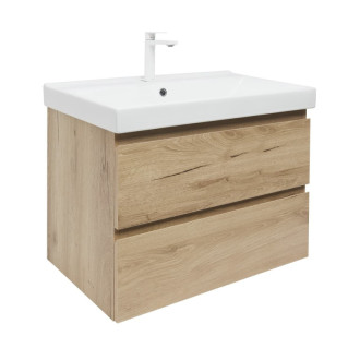 Kúpeľňová skrinka 2 zásuvková s umývadlom SAT B-Way 79x50x45 cm dub mat BWAY280OAKU1BBI