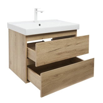 Kúpeľňová skrinka 2 zásuvková s umývadlom SAT B-Way 79x50x45 cm dub mat BWAY280OAKU1BBI