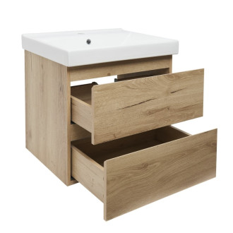 Kúpeľňová skrinka 2 zásuvková s umývadlom SAT B-Way 59x50x45 cm dub mat BWAY260OAKUU1