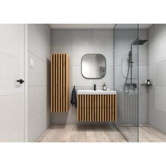 Kúpeľňová skrinka vysoká SAT Delano 34x125x36 cm dub mat DELANOV35DC