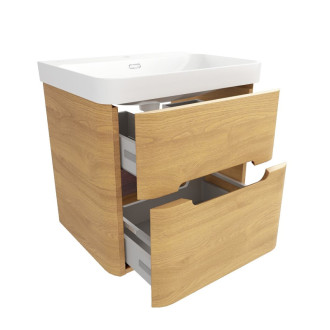 Kúpeľňová skrinka s umývadlom SAT Fusion 57,5x53x45 cm dub medový mat SATFUSION260DMU