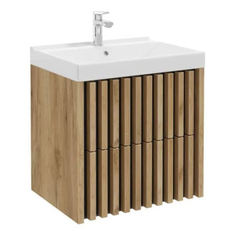 Kúpeľňová skrinka s umývadlom SAT Delano 60x56x45 cm dub mat DELANO60ZDCUM