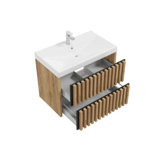 Kúpeľňová skrinka s umývadlom SAT Delano 80x56x45 cm dub mat DELANO80ZDCUM