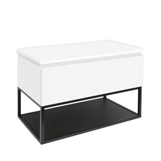 Kúpeľňová skrinka s krycou doskou SAT B-Way 99x57x45 cm biela lesk BWAY100WDESK