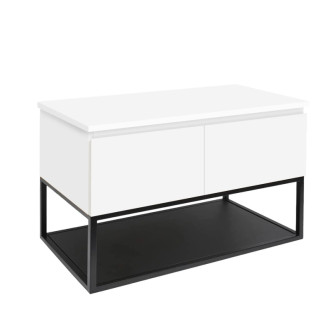Kúpeľňová skrinka s krycou doskou SAT B-Way 119x57x45 cm biela lesk BWAY120WDESK