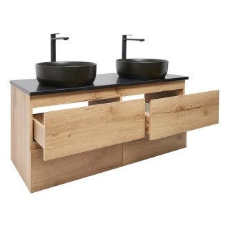 Kúpeľňová skrinka so žulovou doskou a umývadlom SAT B-Way 119x50x45 cm dub mat BWAY2120OAKZUBB