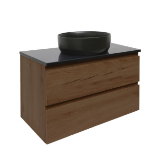 Kúpeľňová skrinka s technickým kameňom SAT B-Way 99x30x45 cm orech mat BWAY100NUTTK