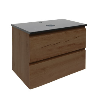 Kúpeľňová skrinka s technickým kameňom SAT B-Way 59x30x45 cm orech mat BWAY60NUTTK