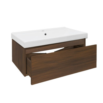 Kúpeľňová skrinka s umývadlom SAT B-Way 80x30x45 cm orech mat BWAY80NUTU1