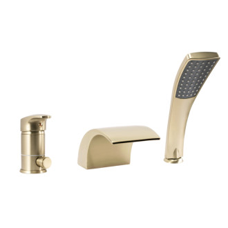 REA Trojdielna vaňová batéria RIVEN Brush Gold -B0494 REA-B0494