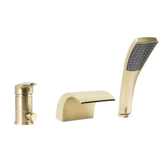 REA Trojdielna vaňová batéria RIVEN Brush Gold -B0494 REA-B0494