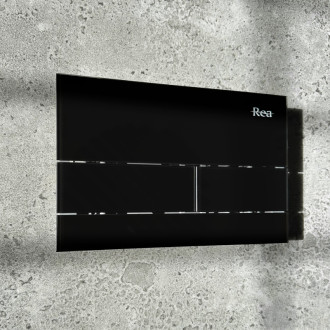 REA Tlačidlo T Black Glass -E0051 REA-E0051