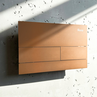 REA Podomietkový WC systém + tlačidlá T Brush Copper KPL-E0053