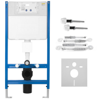 REA Podomietkový WC systém + tlačidlá T Brush Steel KPL-E0057