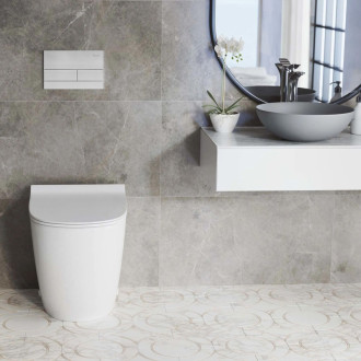 REA Podomietkový WC systém + tlačidlá T Brush Steel KPL-E0057