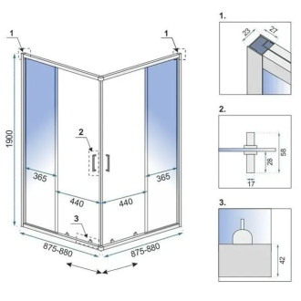 REA Sprchovací kút City 90x90 Nickel Brush KPL-E0058 KPL-E0058