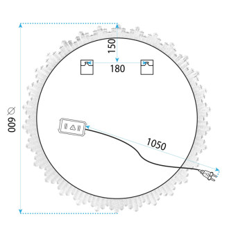 REA Zrkadlo LED 60cm YH-3564 HOM-01500 HOM-01500