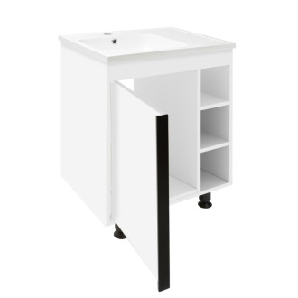 Kúpeľňová skrinka s umývadlom Naturel Lucca 59x70x45 cm biela lesk LUCCA60W