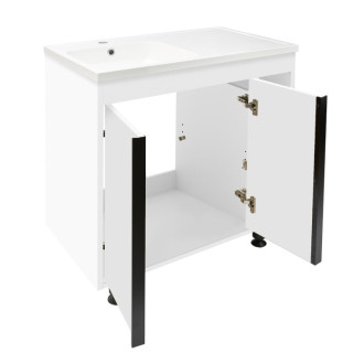 Kúpeľňová skrinka s umývadlom Naturel Lucca 79x70x45 cm biela lesk LUCCA80W