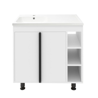 Kúpeľňová skrinka s umývadlom Naturel Lucca 79x70x45 cm biela lesk LUCCA80W