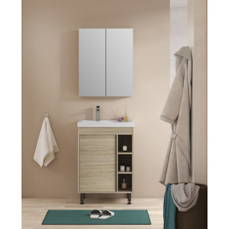 Kúpeľňová zostava s umývadlom a zrkadlovou skrinkou Naturel Lucca 59x70x45 cm dub mat LUCCASET60D