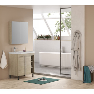 Kúpeľňová skrinka s umývadlom Naturel Lucca 79x70x45 cm dub mat LUCCASET80D