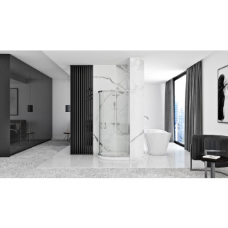 REA Sprchová kabína Look Chrome 80x80 + Sprchová vanička Look White -K7904 REA-K7904