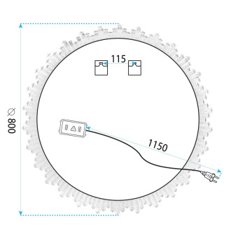 REA Zrkadlo LED 80cm X013 HOM-02694 HOM-02694