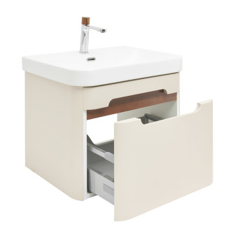 Kúpeľňová skrinka s umývadlom a batériou SAT Fusion 57,5x43x45 cm pieskovo béžová mat SATFUSION60BEUBA