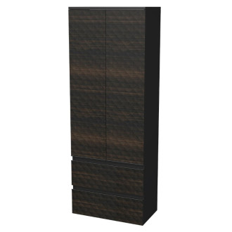 Kúpeľňová skrinka vysoká SAT Cube Way 60x163x33 cm hnedá mat CUBE3DV602D2ZHP