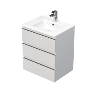 Kúpeľňová skrinka s umývadlom SAT Cube Way 60x71x46 cm biela mat CUBE3D603ZBMOD