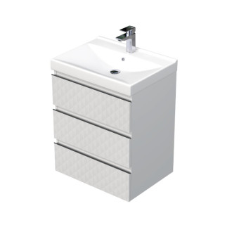 Kúpeľňová skrinka s umývadlom SAT Cube Way 60x71x46 cm biela mat CUBE3D46603ZBVER