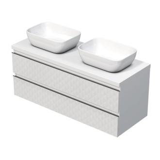 Kúpeľňová skrinka s krycou doskou SAT Cube Way 120x47,5x46 cm biela mat CUBE3D461202ZBKD