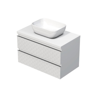 Kúpeľňová skrinka s krycou doskou SAT Cube Way 80x47,5x46 cm biela mat CUBE3D46802ZBKD