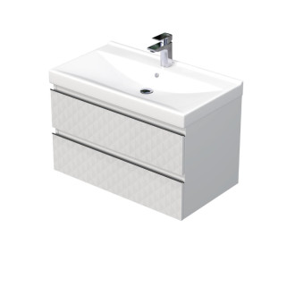 Kúpeľňová skrinka s umývadlom SAT Cube Way 80x47,5x46 cm biela mat CUBE3D46802ZBVER