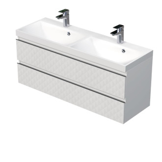 Kúpeľňová skrinka s umývadlom SAT Cube Way 120x47,5x40 cm biela mat CUBE3D1202ZB