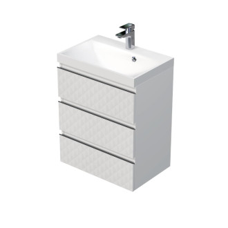 Kúpeľňová skrinka s umývadlom SAT Cube Way 60x71x40 cm biela mat CUBE3D603ZB