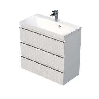 Kúpeľňová skrinka s umývadlom SAT Cube Way 80x71x40 cm biela mat CUBE3D803ZB