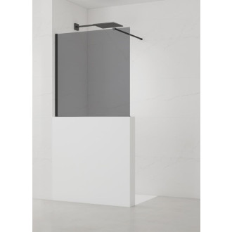 Sprchová zástena SAT Walk-in 110x100 cm na zníženú priečku čierna SATBWIS110KSPRC