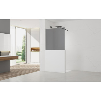 Sprchová zástena SAT Walk-in 90x100 cm na zníženú priečku čierna SATBWIS90KSPRC