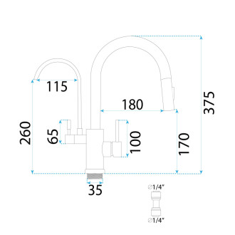 Kuchynská batéria Rea Eco Fresh GOLD